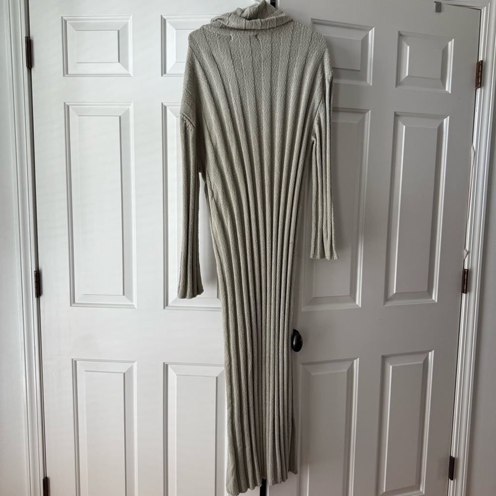FP Beach Free People Beach Wanda Ribbed Sweater Dress Large Agate Gray VGUC - Picture 7 of 7